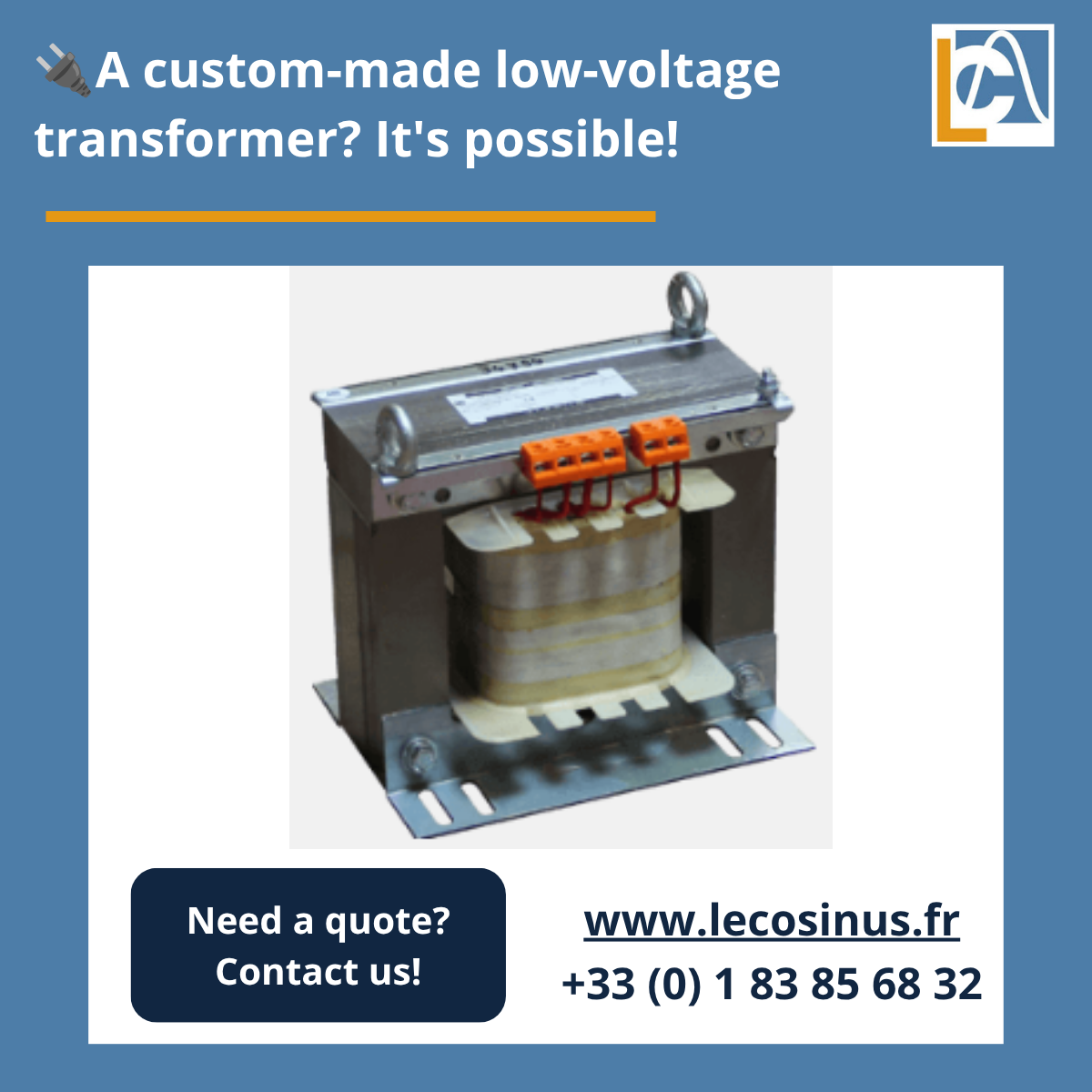 Custom-built low-voltage transformer designed to meet the specific needs of an electrical installation.