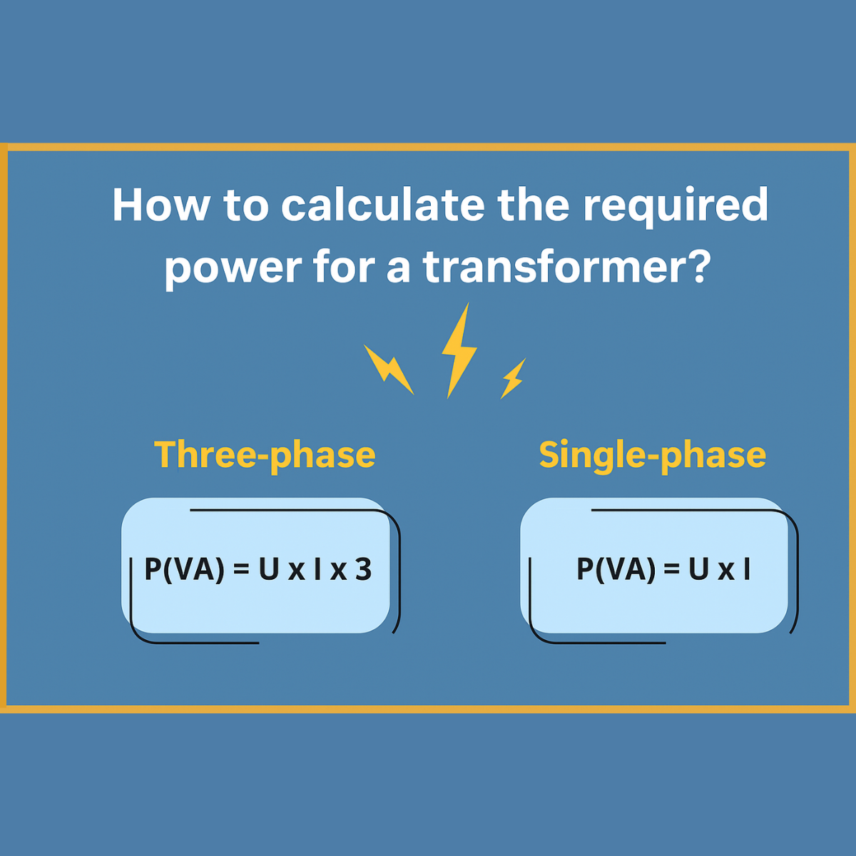 How do you calculate the power needed for a transformer?